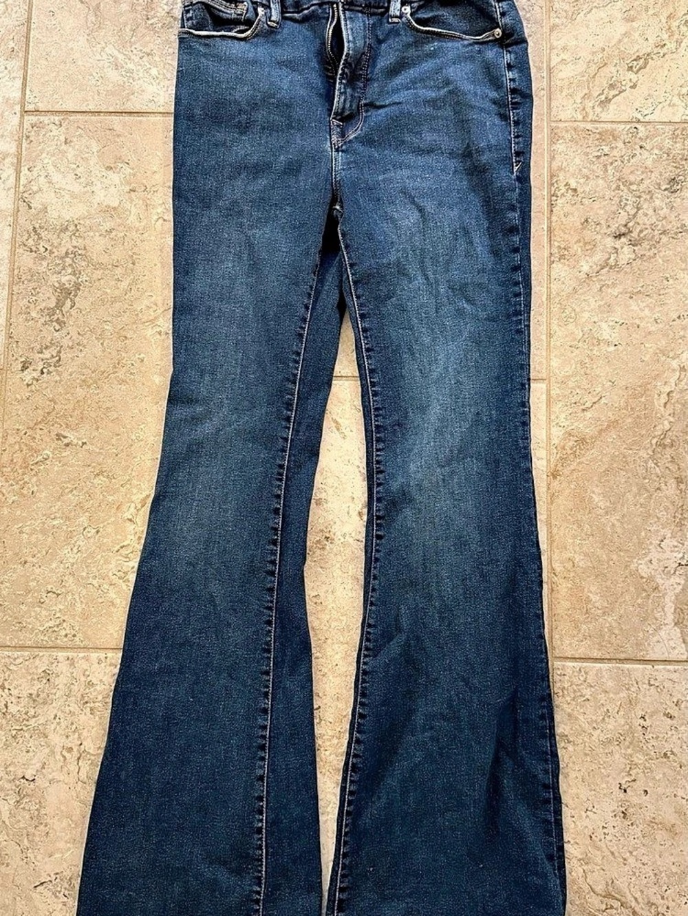 Good American Good Legs Flare Jeans Blue Waist 30